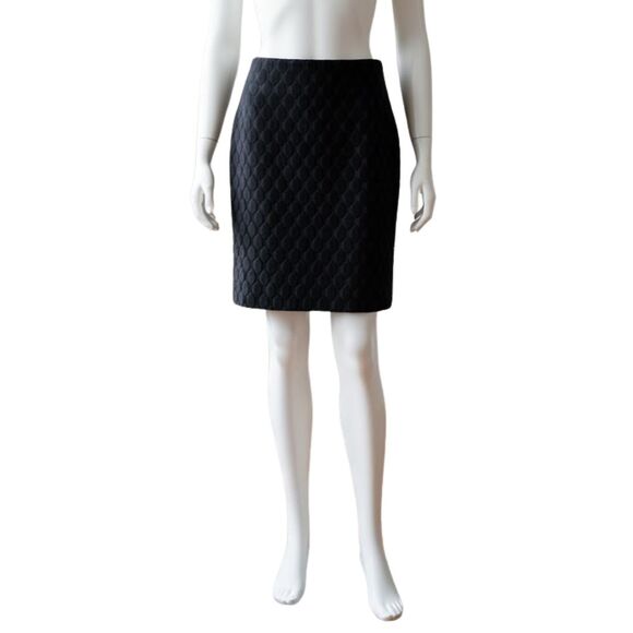 Diane von Furstenberg Pencil Skirt Black Emma Diamond Quilted Mini Designer 4 - Picture 6 of 7